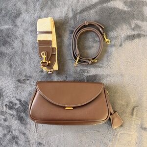 Zara Brown Faux Leather Women's Crossbody Bag